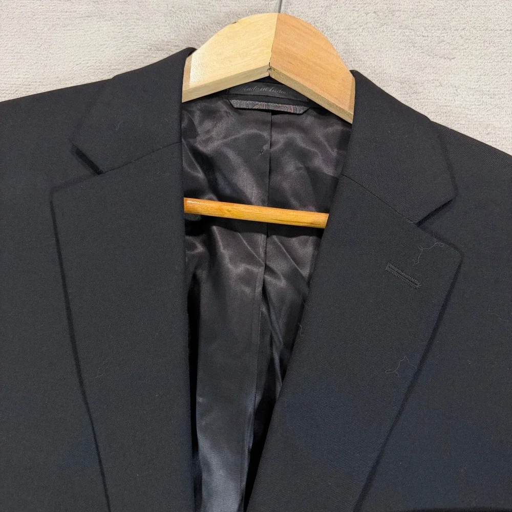 Lauren Ralph Lauren Mens 40R Black 100% Wool 2-Button Blazer Sport Coat 16390
